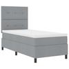 Box Spring Bed with Mattress Light Grey 80 X 200 Cm Fabric