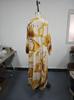 European 2025 V-Neck Long Sleeve Casual Loose Printed Dress for Women