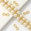 18K Gold Plated 8 Shape Bracelet Connector,Jewelry End Connectors,Brass Spacer Beads Bar Connector DIY Jewelry Making Supplies