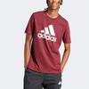 Adidas Essential T Shirts Men's Dark Red Crew Neck Moderate Straight Fit (Unisex) T-Shirts IS1301