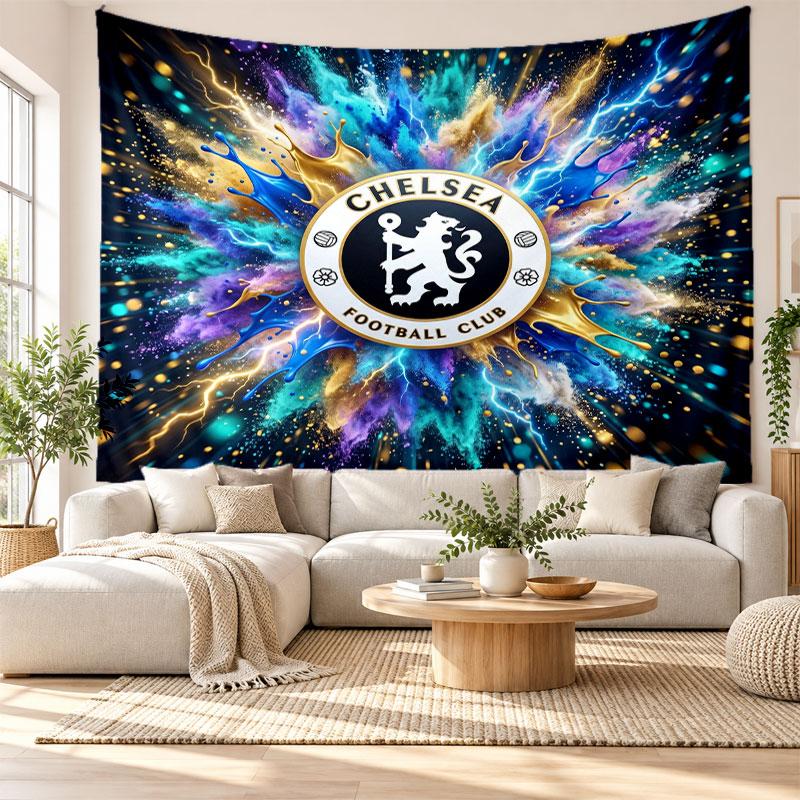 Chelsea FC Wall Tapestry, Soft Fabric Wall Hanging, Decorative Backdrop For Bedroom Home Wall Art