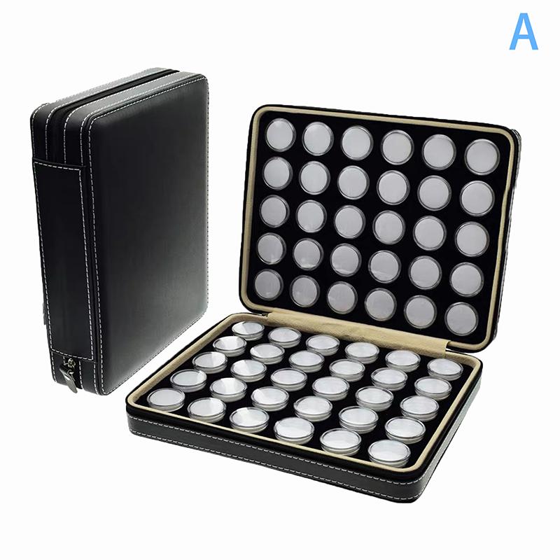 

Коробка для демонстрации ювелирных изделий из рассыпных драгоценных камней, органайзер для бисера, контейнер, круглая коробка для драгоценных камней, PU кожа, кейс для хранения и переноски для выставки бриллиантов