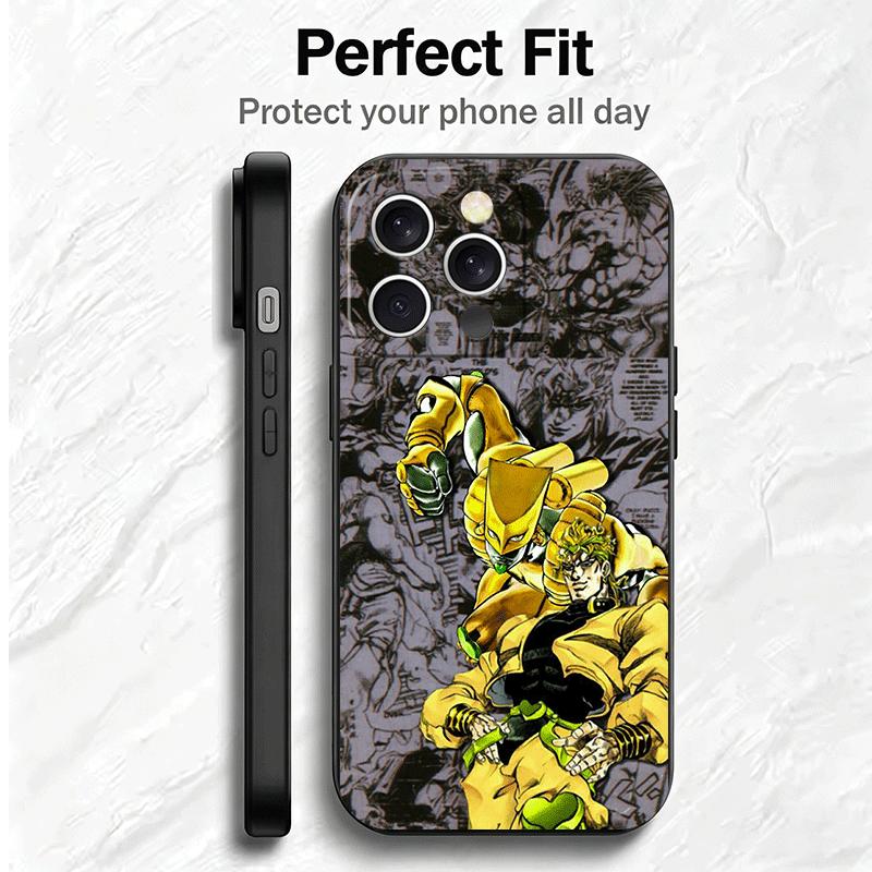 JoJo Adventure Dio Diego Brando Soft Phone Case for iPhone 16 16E 17 Air 15 Pro Max 14 Plus 13 Mini 11 12 7 Black Cover Back She