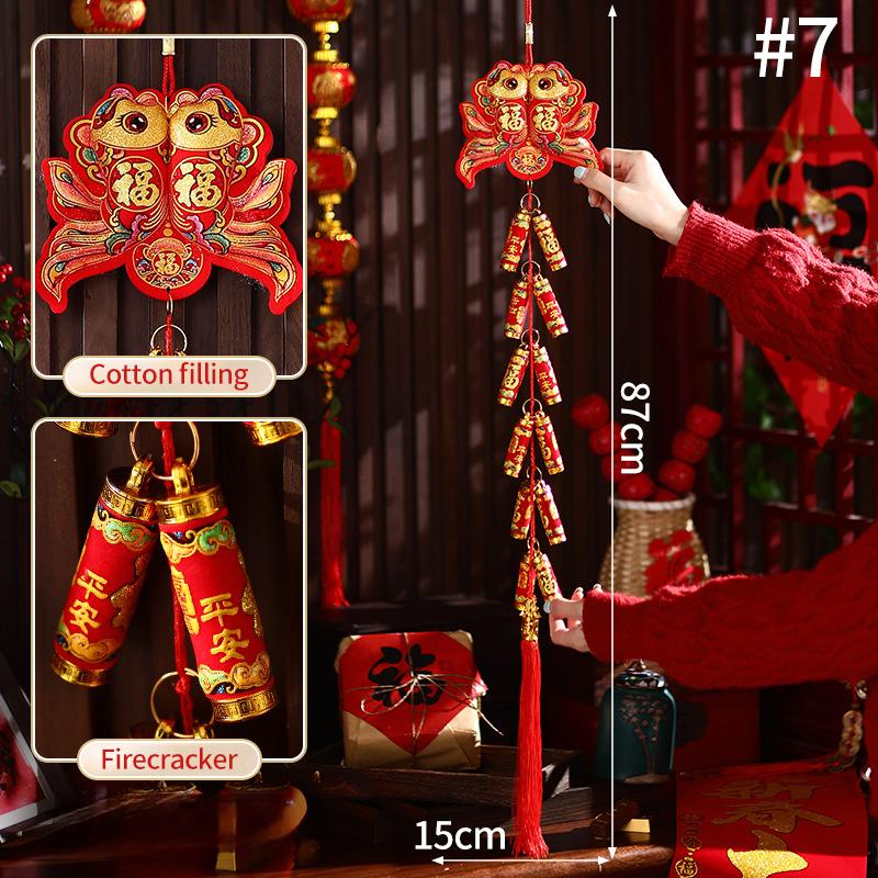 Chinese New Year 2025 Decorations Chinese Spring Festival Hanging Pendant Door Wall Ornament Traditional Chinese Room Decoration