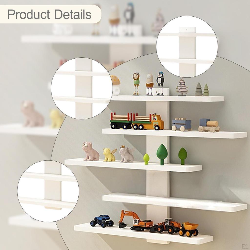 5 Tier Wall Shelf for Action Figures, Toys, Keepsakes, Display Dorm, Kids Room, Home