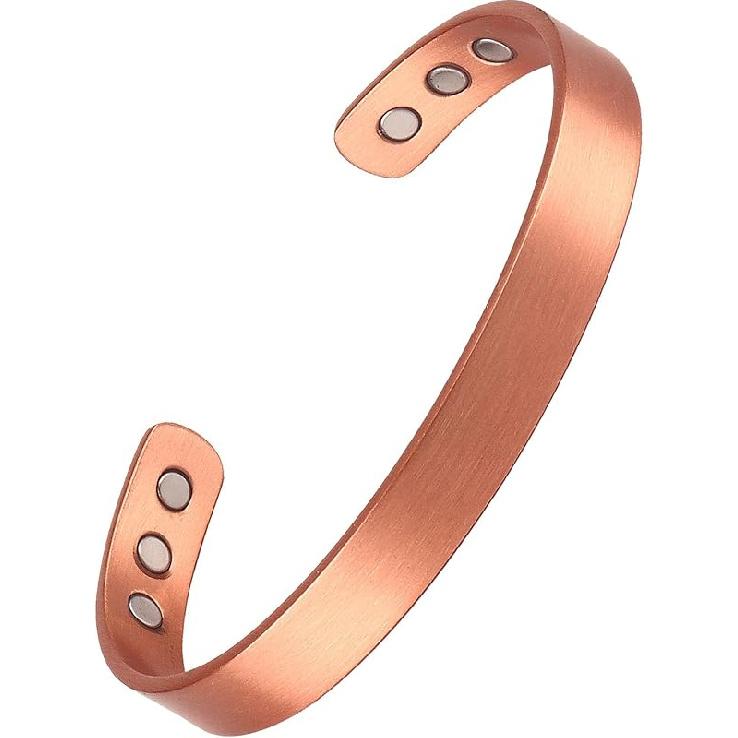 Магнитный браслет и кольцо из чистой меди для мужчин и женщин, регулируемый лечебный браслет с магнитами сверхсилы, магнитотерапия (Манжета * 1 · Cuff * 1