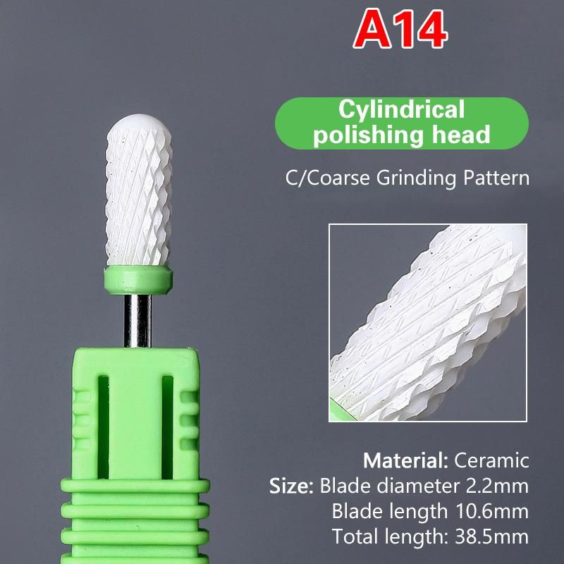 Ceramic Milling Cutter Nail Drill Bit Electric Manicure Pedicure Mill Bits Machine Files Nail Art Tools Equipment