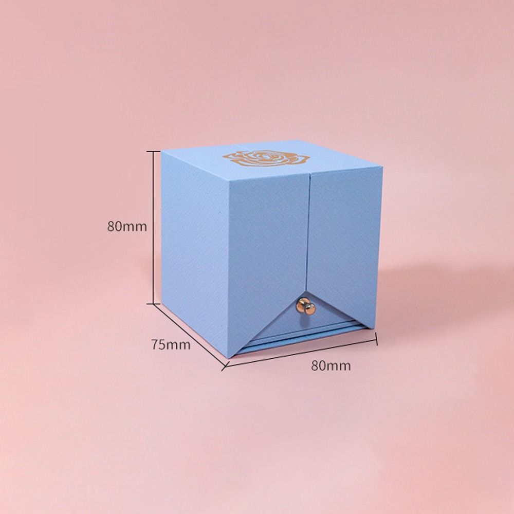 Caja de Regalo de Rosas de Doble Puerta Caja Portátil para Joyas Estuche Exhibidor para Almacenamiento de Joyas Regalos para el Día de San Valentín