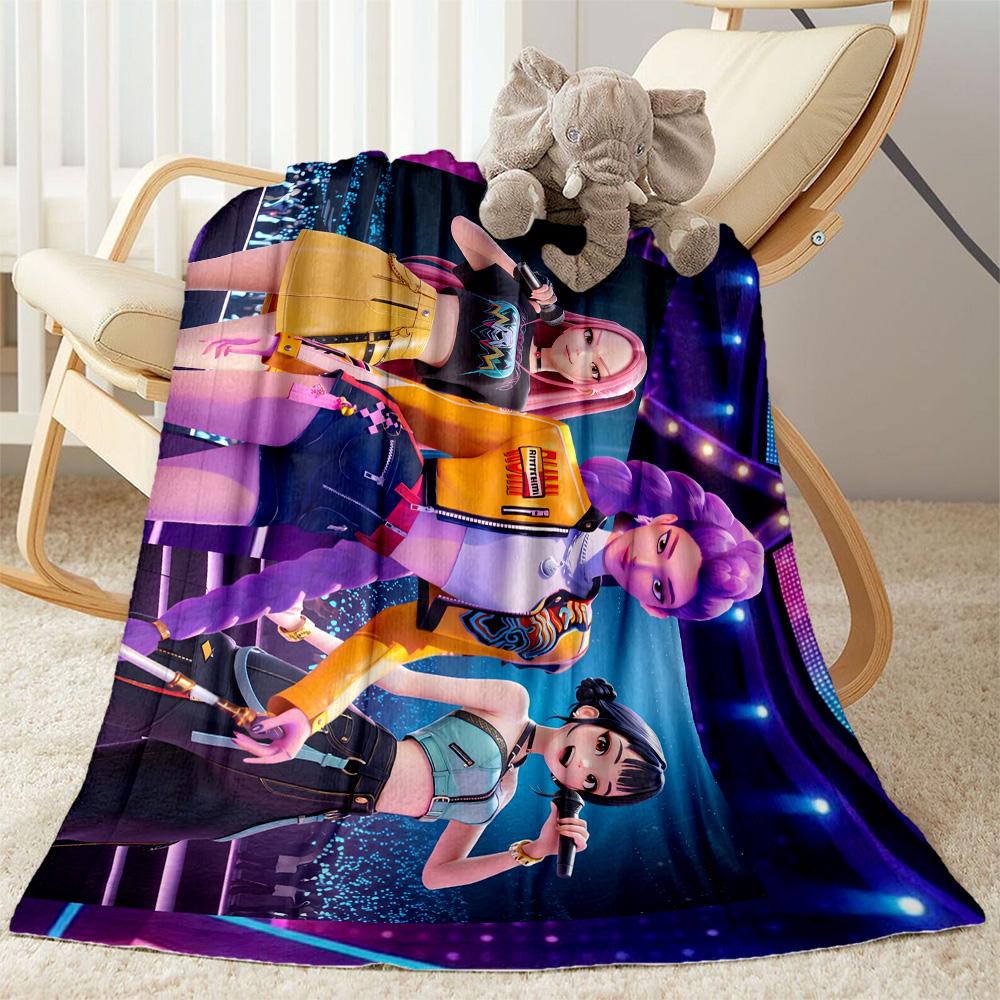 K-pop Fashion Fusion Blanket Soft Warm Cozy Perfect for Couch Bedding Livingroom All-Season Use Playful Design Perfect Gift for Relatives and Friends