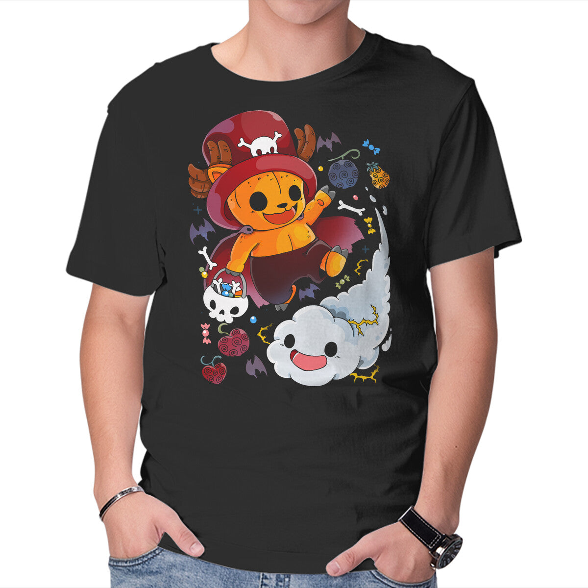 Unisex Crew Neck T-Shirt Halloween Deer Graphic Short Sleeve Casual Tee XXXXL
