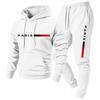 Unisex Paris Buchstaben Print Kapuzen Kurzarm Sportbekleidungs Set Lässiges Outfit
