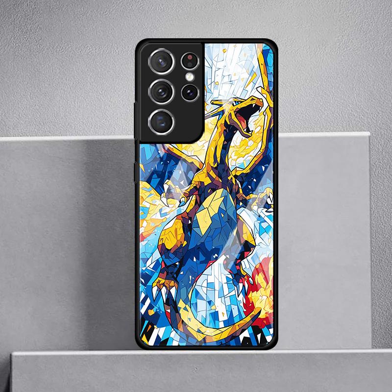 Anime Pokemon Gengar Luxury Phone Cover Glass Case for Samsung Galaxy S26 S25 Ultra S23+ S22 S25+ S21 S24+ S20 FE S23 Plus S24