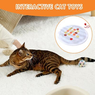 Interactive Cat Toy Electric Moving Ball In Cover 2 In 1 Catching Game For Hunting Exercise Indoor Enrichment Chasing Activity