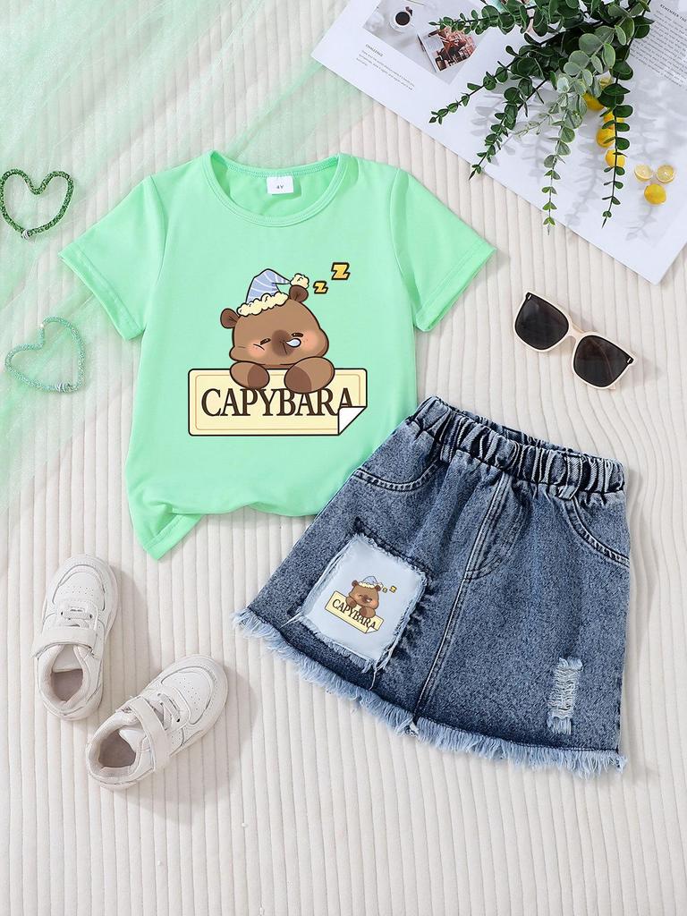 Set di gonne casual in denim alla moda per bambine