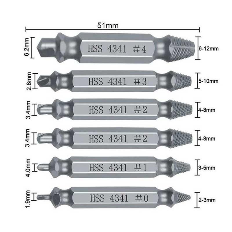 Extractor Double Head Screw Slide Tooth Removal Tool S2 Screwdriver Screwdriver Screwdriver Head Broken Wire Set