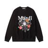 Mardi Korean Streetwear Unisex Bluza z nadrukiem kwiatów stokrotek i literami, okrągły dekolt 2025