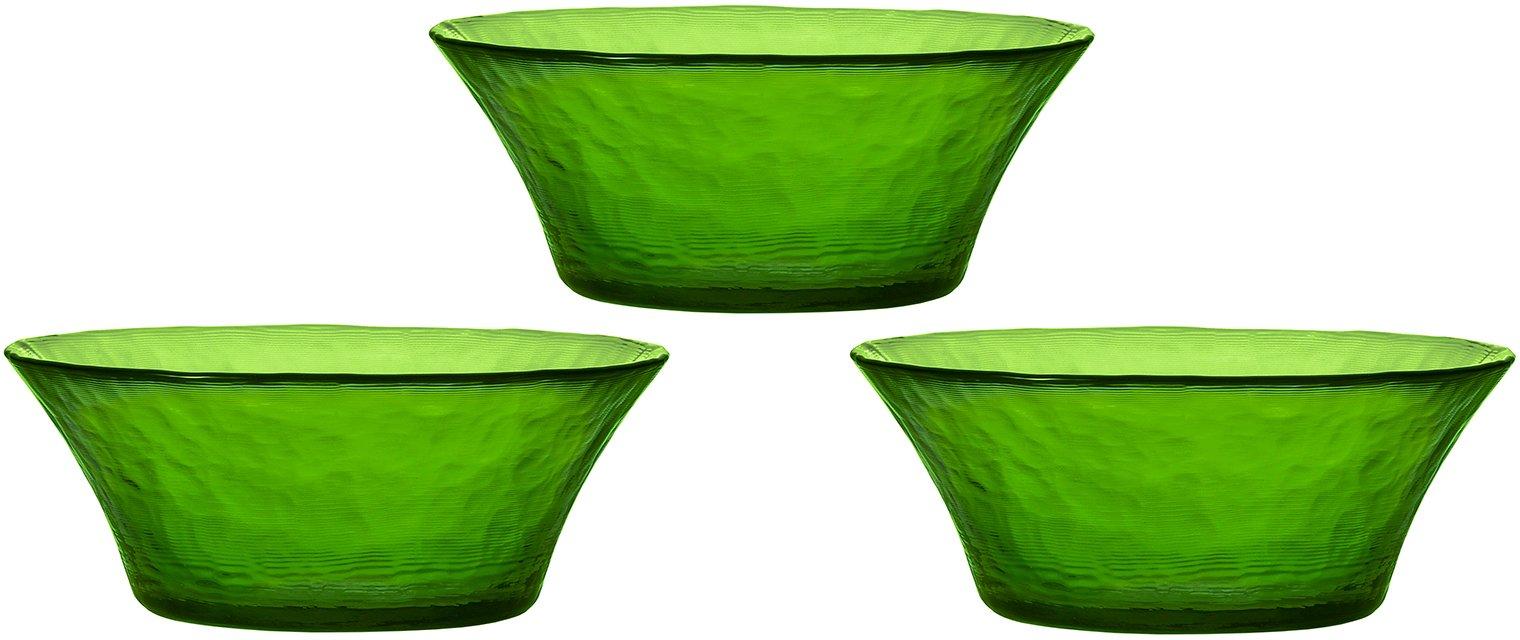 

Стеклянная миска Aderia, Лист, Максимум 12,5 см x 5 см высотой, С ободком, Набор из 3 штук, Сделано в Японии, F-71382