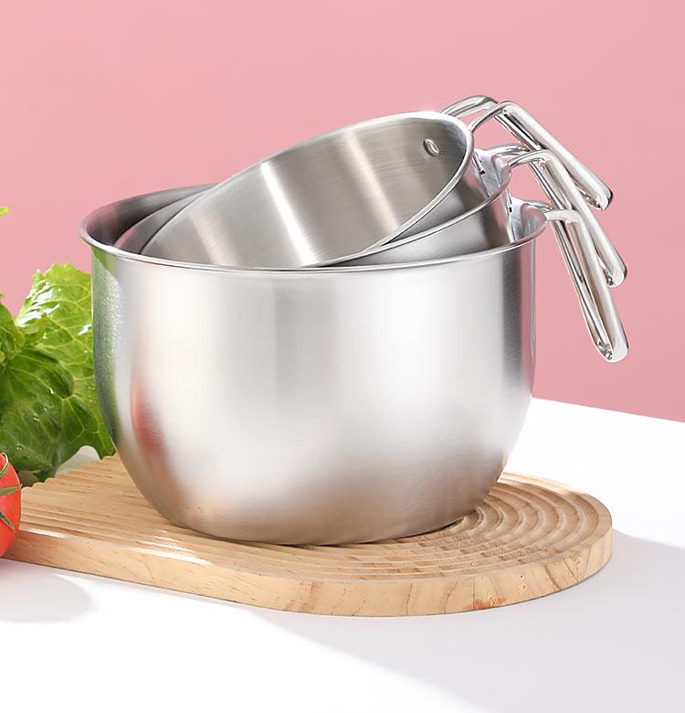 304 Stainless Steel Non-Slip Deep Mixing Bowl with Anti-Splash Design for Baking, Salads, and Cold Dishes