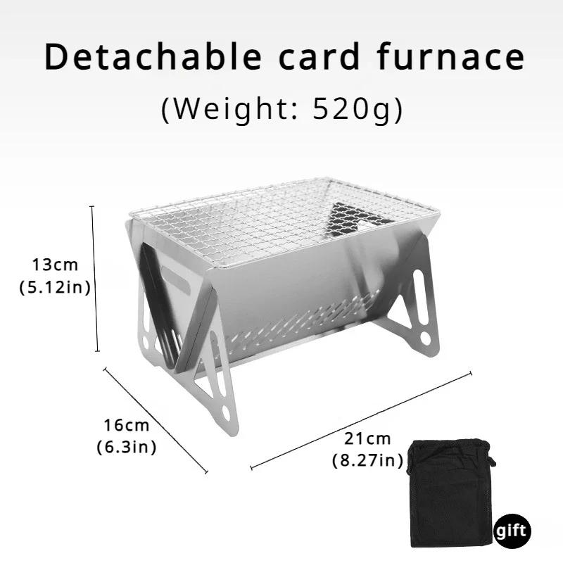 

1PC Outdoor Folding Card Stove Stainless Steel Burning Stove Wood Camping Supplies Camping Stove Camping Accessories