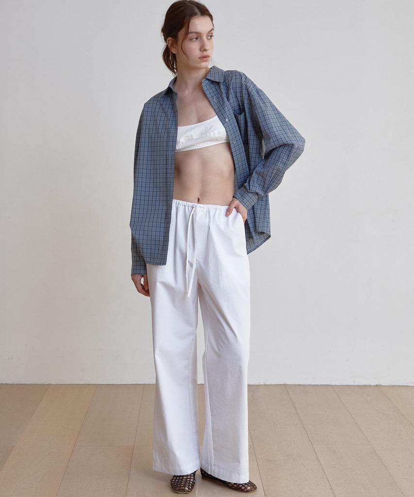 Button Cotton Banding Pants(Ivory)