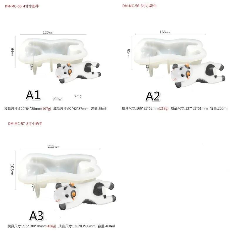 Cartoon Cow Silicone Mold Ice Mousse Cake Baking Silicone Mold DIY Homemade Crystal Epoxy Aroma Diffuser
