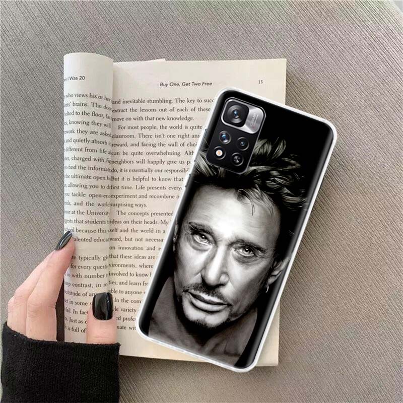 Johnny Hallyday Music Black Phone Case For Xiaomi Redmi Note 14 13 Pro Plus 5G Cover 13C 14C 12 12C 9 9T 9C 10 10C 8 7 6 10A 9A