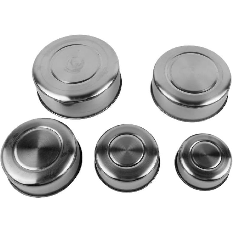 5 Pcs Stainless Steel Containers with Lids, Stackable Food Container Storage Mixing Bowl Set Reusable Food Storage Organizers for Fruit Vegetable