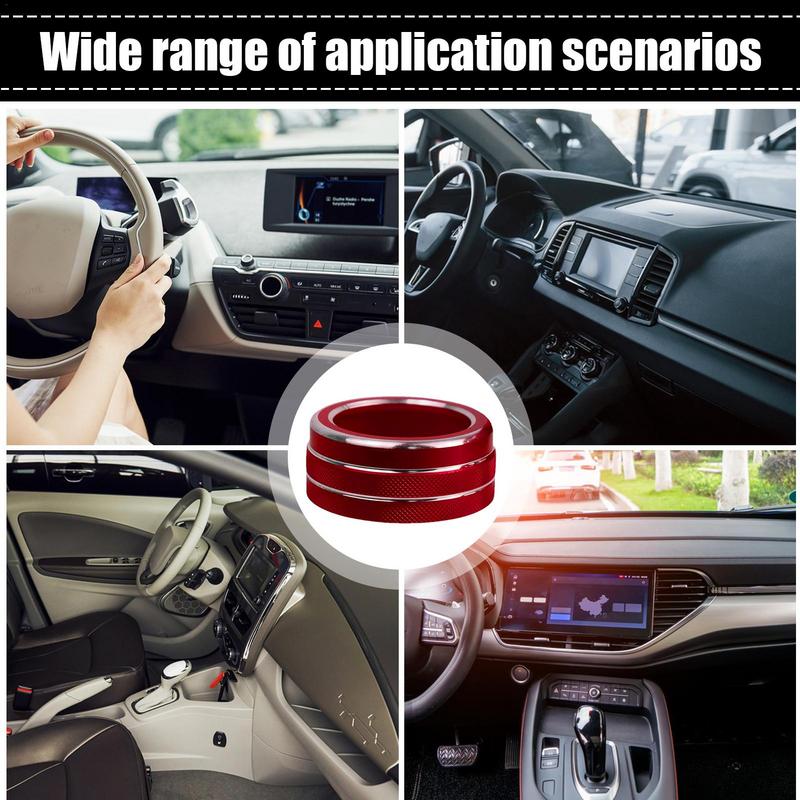 Ac Climate Ring Center Control Knob Trim 2PCS Ac Air Conditioning Knob Cover For Car Interior