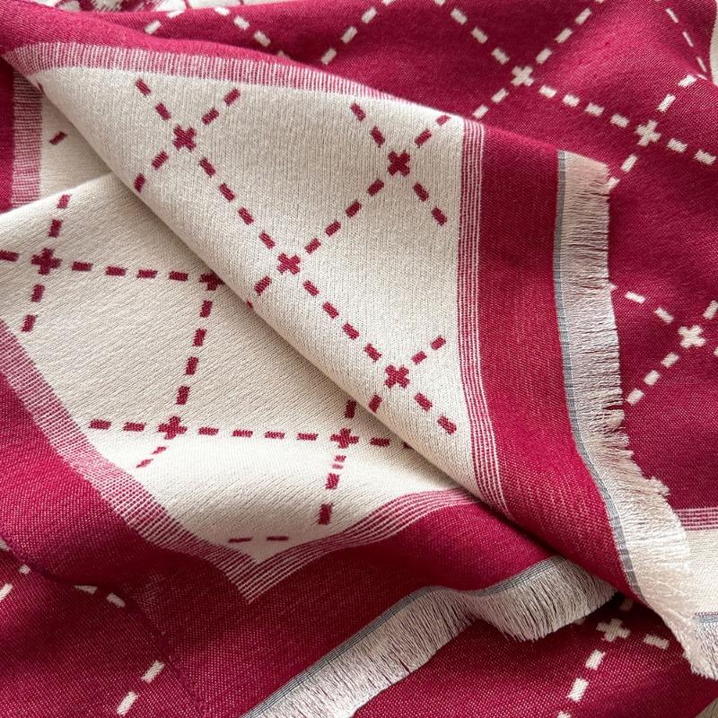 Scarf Fashion Flower Print Women's Faux Wool Wrap Head Shawl Autumn and Winter Warm Gift, Scarf Women's Winter Cashmere