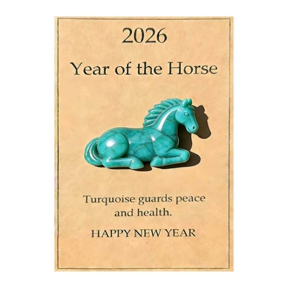 Hot With Card Lucky Crystal Horse Hand-Carved Mini Size Crystal Horse Figurine Hand-Carved Horse Figurine New Year Gift