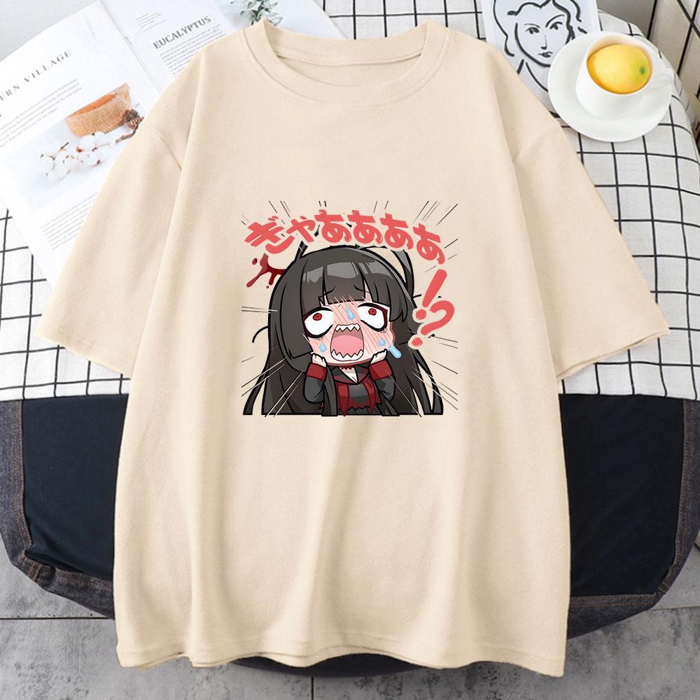 Blue Archive Tsurugi Shirts 100 Cotton Tshirt Print Anime Tshirt Summe Oneck Short Sleeve T Shirt Originality Unisex Clothes