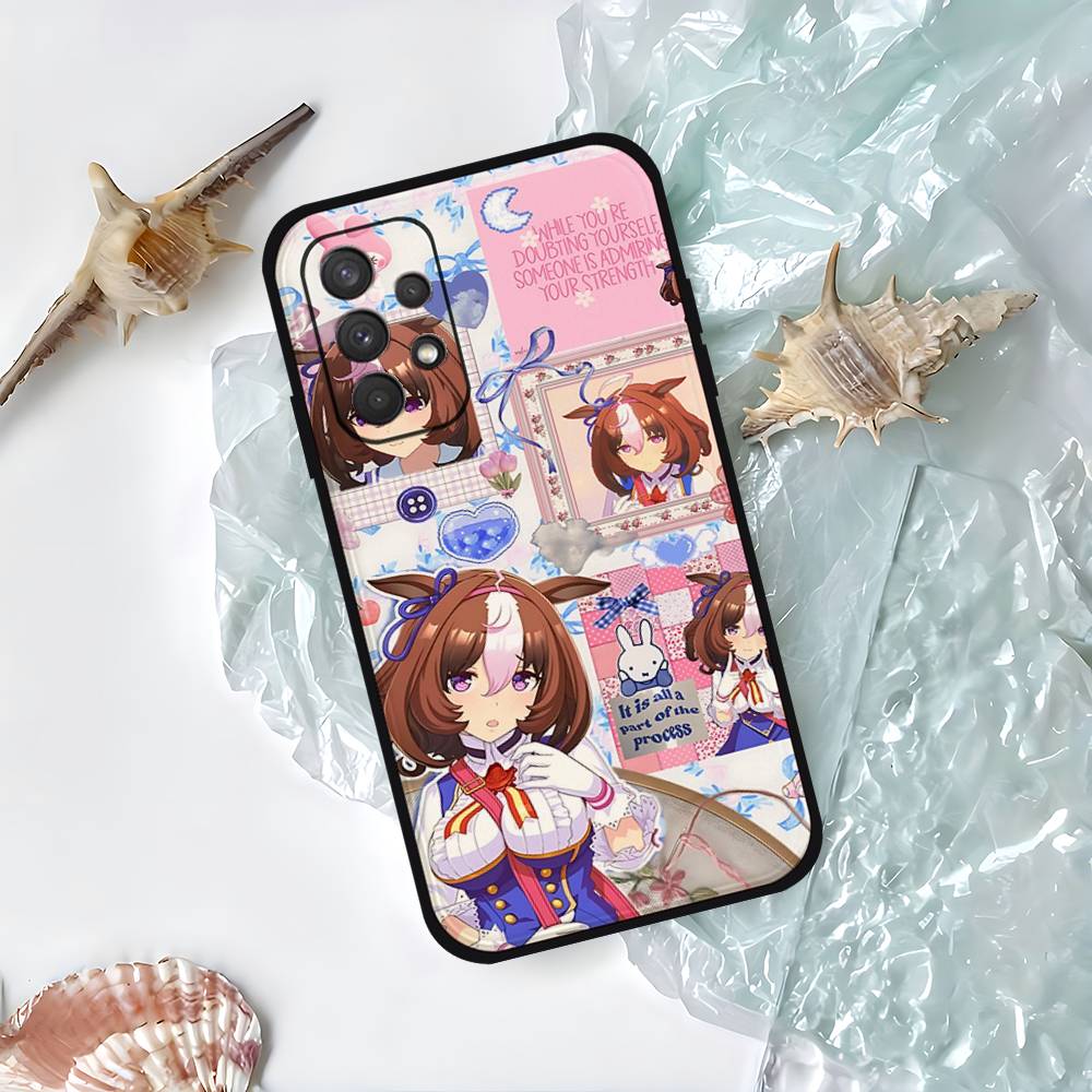 Anime U-Umamusume Pretty Derby Phone Case For Samsung Galaxy S25 S24 S23 S22 S21 FE Plus Ultra A13 A20 A32 A70 Black Cover