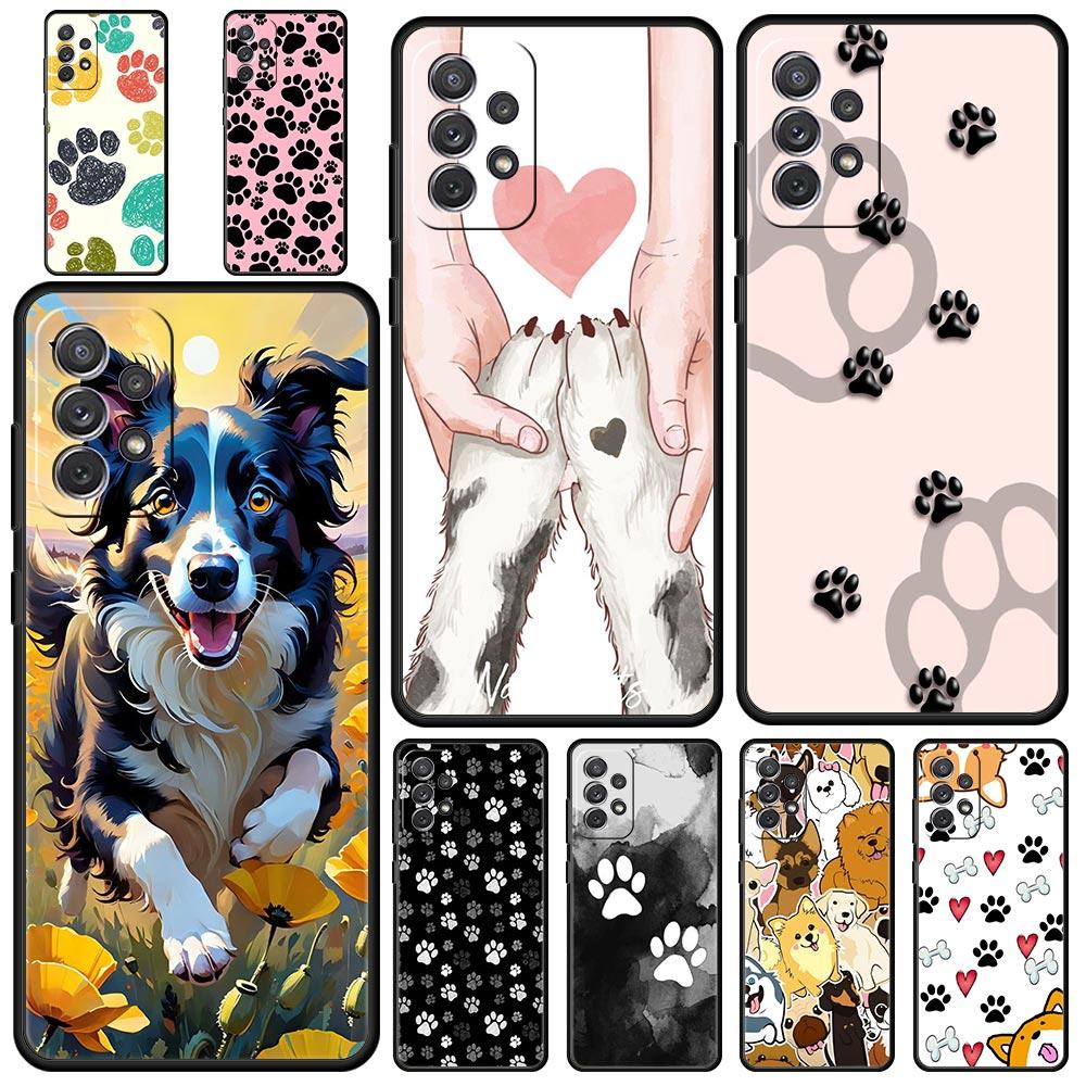 Dog Paw Phone Case For Samsung Galaxy A15 A13 A51 A71 A41 A31 A21S A03S A05 A35 A32 A55 A23 A25 A33 A53 A73 5G Cover