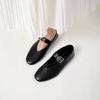 Ins style Soft Leather Rivet Strap Buckle Women Ballet Flats Spring Autumn Mary Janes Comfortable Walking Loafers Shoes