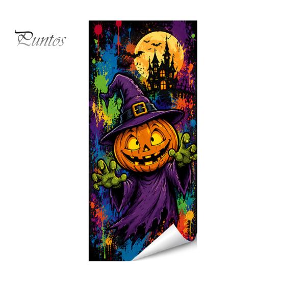 Large Vertical Decorative Stickers for Bins Halloween Wall Trash Can Decal Stickers, Spooky Skull Ghost Horror Creative Balcony Decals Outdoor Garbage