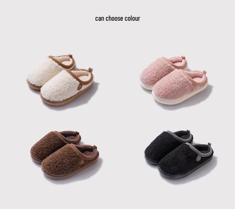 Women's & Men's Antibacterial Plush Cotton Slippers - Non-slip, Warm, Deodorant Indoor Footwear for Autumn/Winter 2025