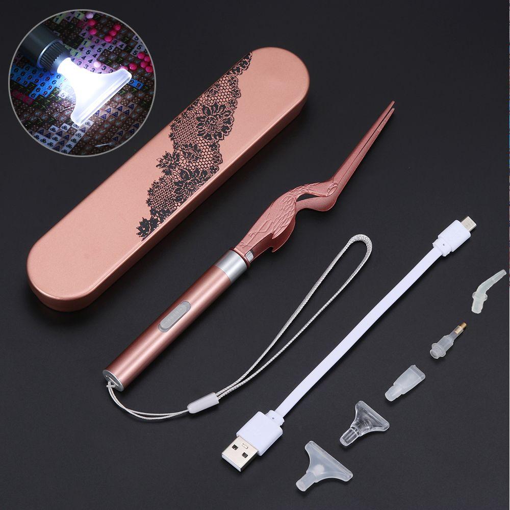 

Перезаряжаемые швейные аксессуары для вышивки крестом, точечная дрель, ручка, инструмент для алмазной живописи, освещение USB