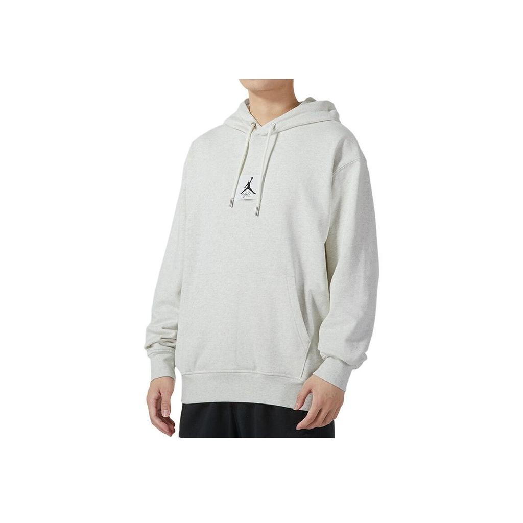 Jordan Logo Embroidered Drawstring Hoodie With French Terry Lining Men Hoodie White DQ7339-134