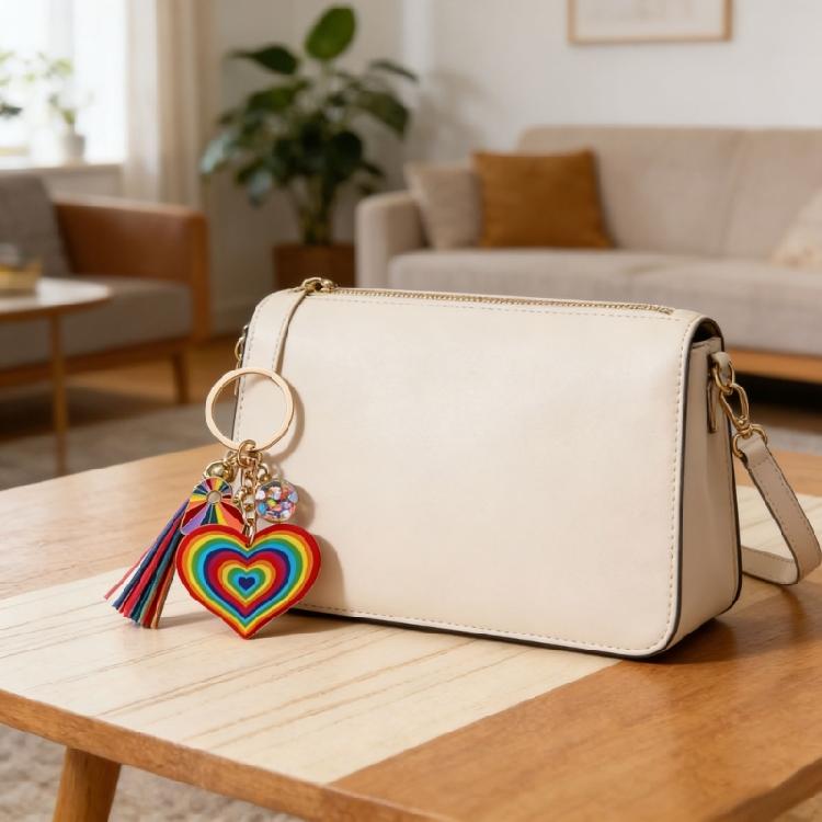Charm Love Theme Keychain Tassels Detail Great As Friendship