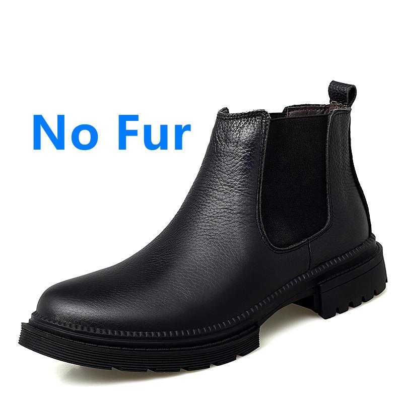 

Новейшие мужские ботинки Chelsea Fashion Shoes Winter Black Natural Leather Platform Shoes Men Shoes Warm Plush Winter Motocross Boots 39