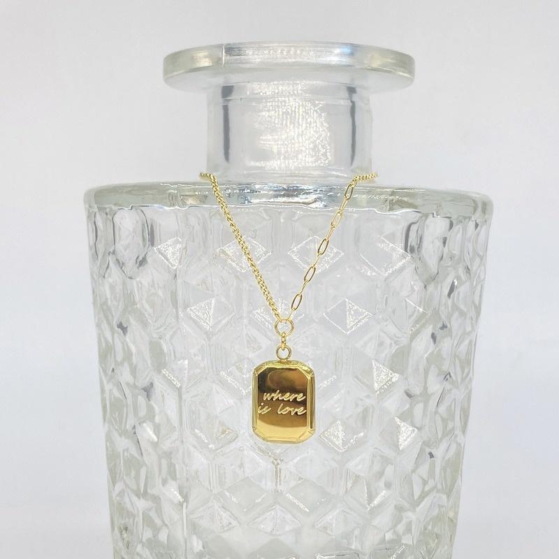 Ins Chocolate Cube AB Chain Titanium Steel Necklace Pendant Chain Plated 18K Gold Net Red Necklace