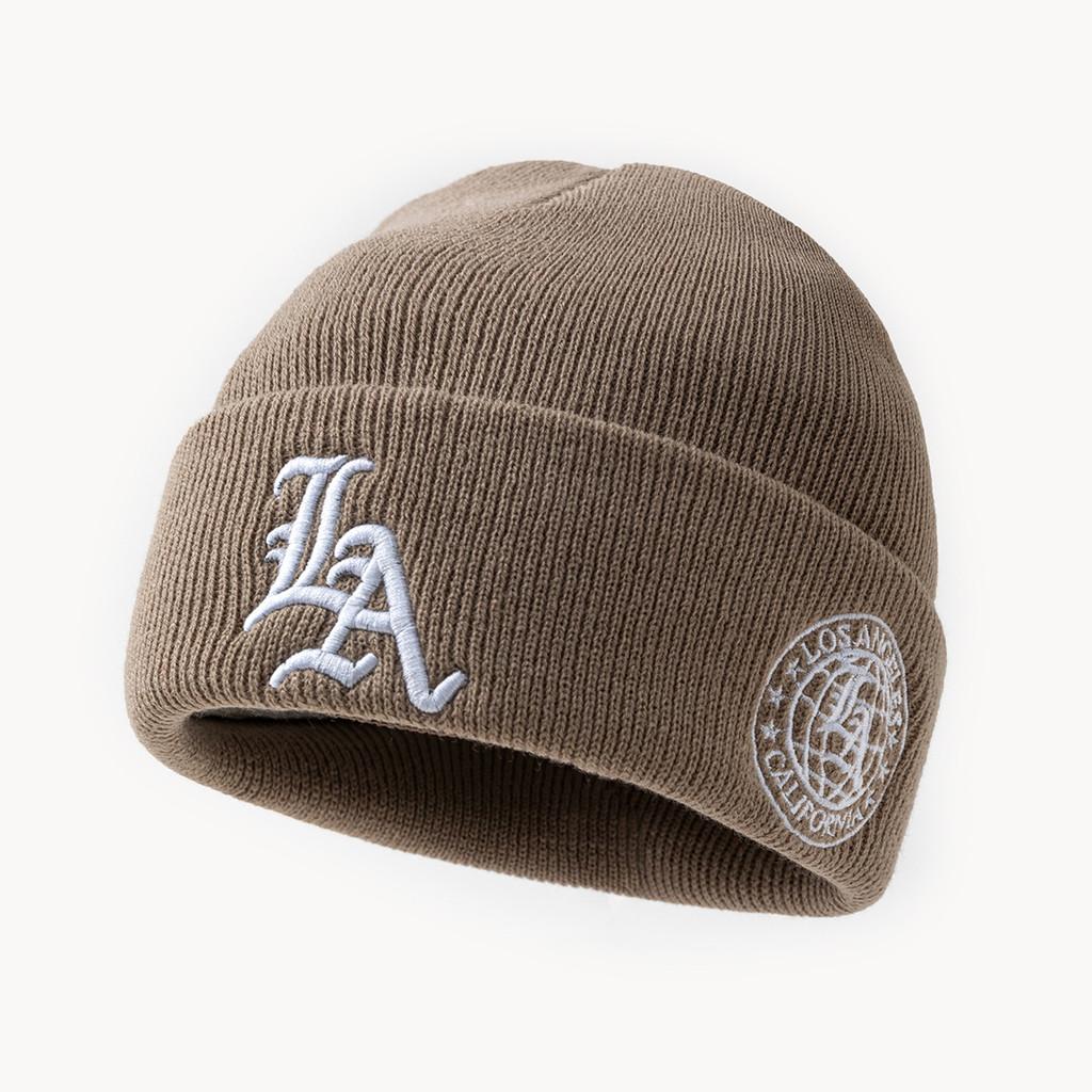 Knitted Hat Unisex Winter Warmth Beanie With Embroidered Letters For Casual Style