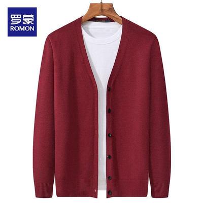 Luomeng Men's V-Neck Casual Cardigan Sweater