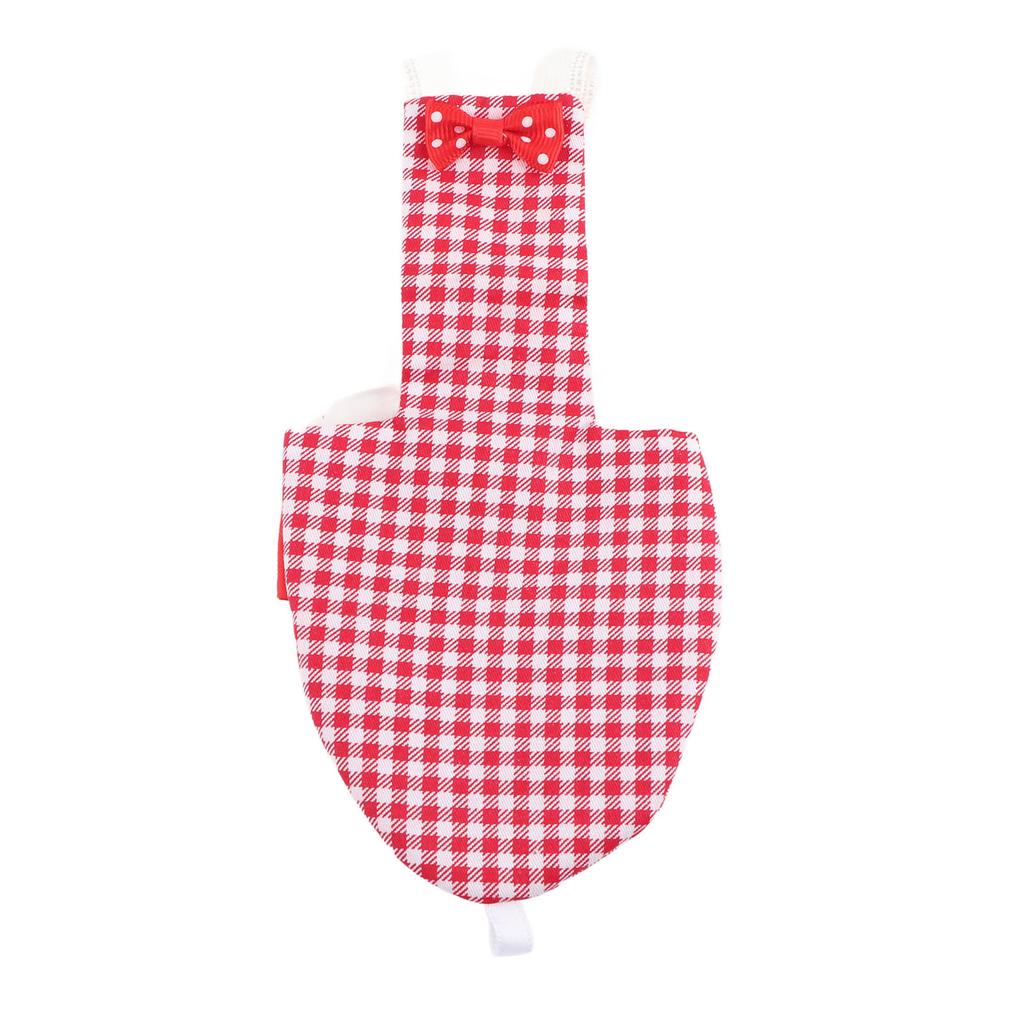 Bird Diaper Adjustable Red Grid Pattern Parrots Pilot Suit for Macaw Budgies ParakeetL Red Grid