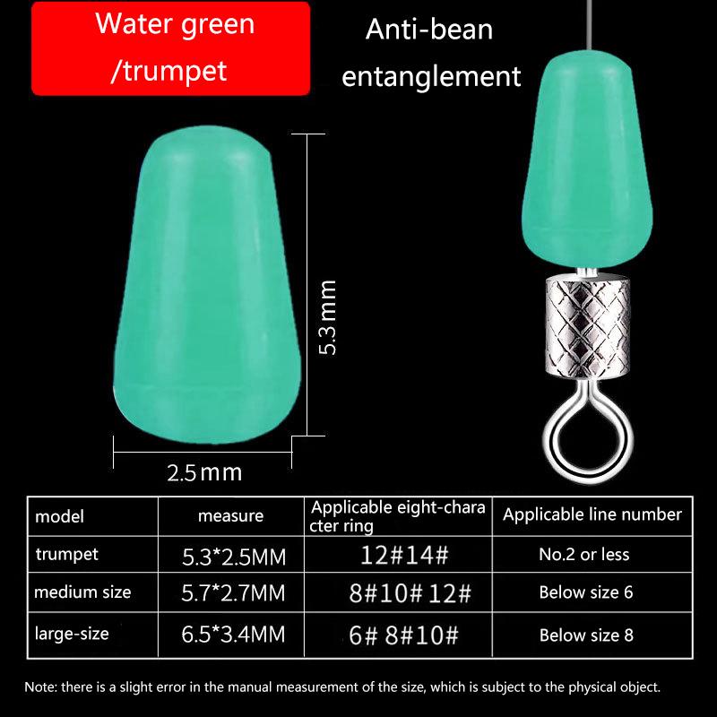 100 Pcs/lot High Quality Silicone Space Beans Sea Carp Fly Fishing Blue Rubber Oval Stopper Fishing Float Fishing Bobber