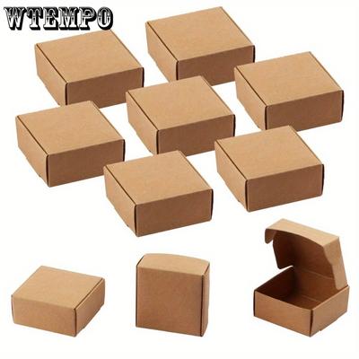 60pcs Mini Cardboard Boxes Jewelry Boxes Square Gift Boxes Gift Packaging Box Kraft Boxes Jewelry Display Gift Packaging for Necklace Rings