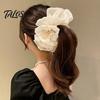 Colorful Bow Hair Accessory 1/2Pcs Women Smooth Satin Bowknot Versatile Decoration Clips Leopard Print Long Tail Design Accessories Charming Hairpin