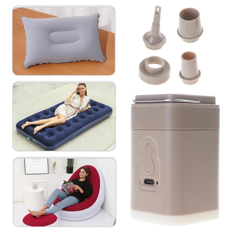 Fast Inflate Deflate Pump Electric Airs Pump with LED Light Small Airs Mattress Pump for Pool Float, Sleep Pad