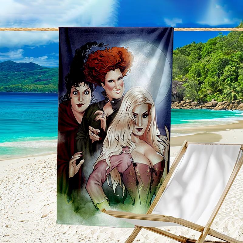 Pocus Halloween Magic Quick-Dry Microfiber Beach Towel Super Soft & Absorbent for Bath, Beach, Travel  Bath Time Accessory, Fan gifts