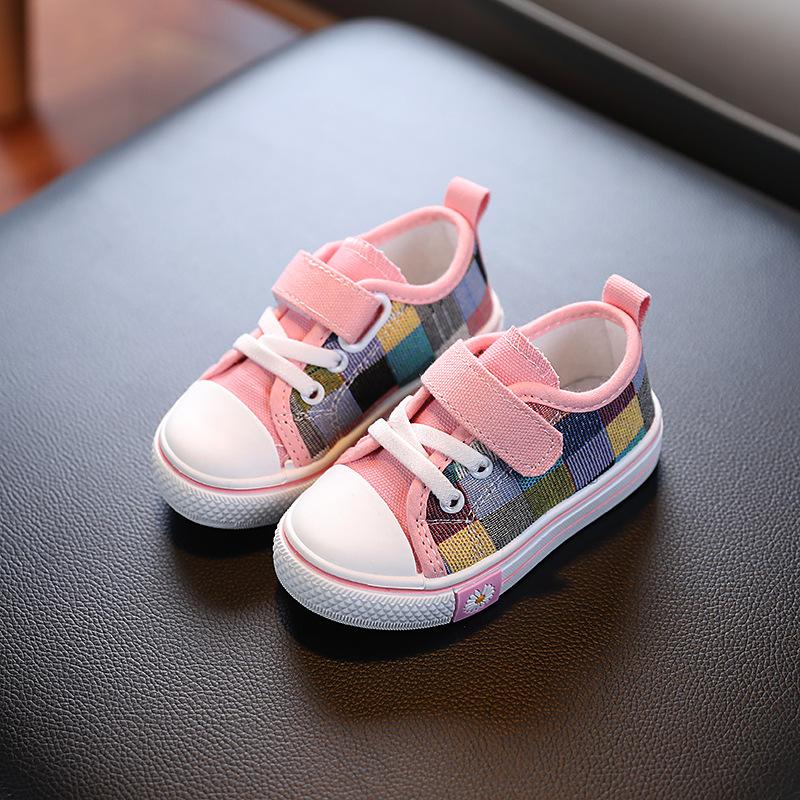 Low-top children's canvas shoes spring and autumn new children's British style non-slip board shoes boys and girls kindergarten classmates